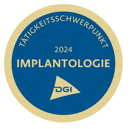 DGI Siegel Tätigkeitsschwerpunkt Implantologie 2024